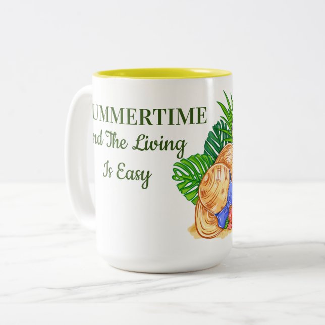 Summertime Two-Tone Coffee Mug (Front Left)