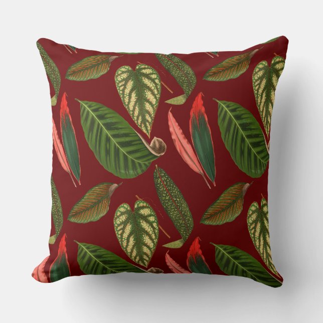Summertime Vintage Floral Pattern Throw Pillow (Front)