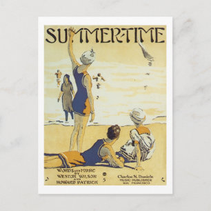Summertime Vintage Songbook Cover Postcard