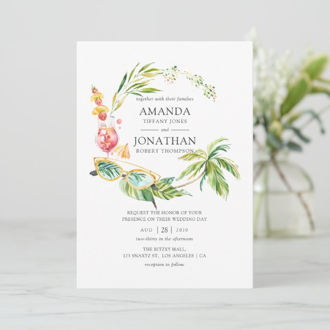 Summertime Wedding Invitation (Standing Front)