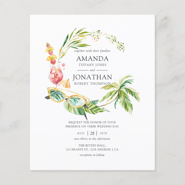 Summertime Wedding Invitation Flyer (Front)