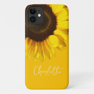 Summertime Yellow Sunflower Customizable Name iPhone 11 Case