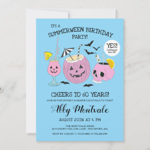Summerween 60th Birthday Cocktail Party Invitation