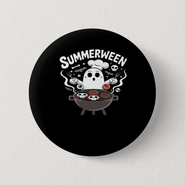 Summerween BBQ Funny 2 Inch Round Button (Front)