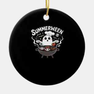 Summerween BBQ Funny Ceramic Ornament