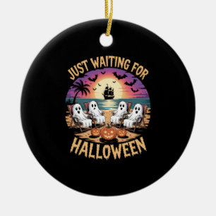 Summerween Beach Spooky Ceramic Ornament