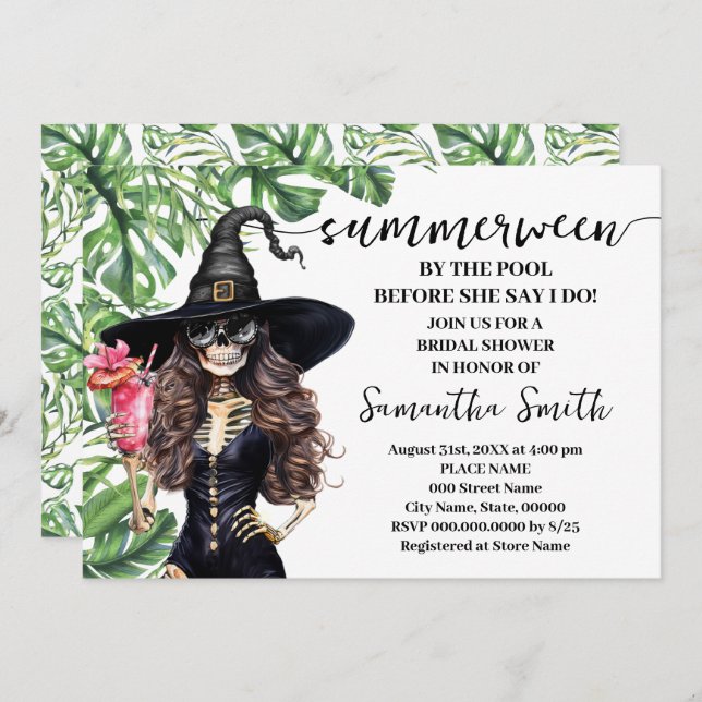 Summerween by the Pool Before I Do Shower Invitation (Front/Back)