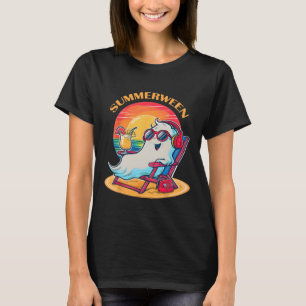 Summerween Cute Spooky Summer Ghost Halloween Love T-Shirt