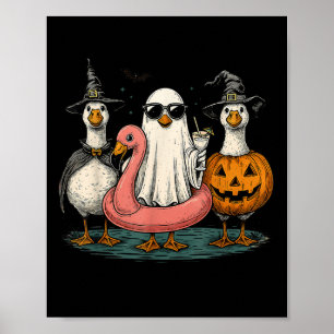 Summerween Goose Boo Ghost Pumpkin Halloween Summe Poster