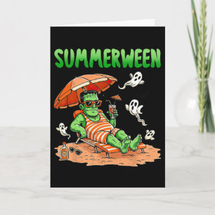 Summerween Halloween Hello Summer Frankenstein Boo Card