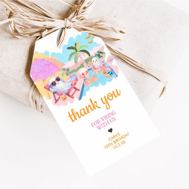 Summerween Halloween Pool Birthday Favour Tags (Summerween Halloween Pool Birthday Favor Tags)