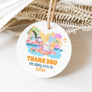 Summerween Halloween Pool Birthday Round Favour Ta Tags