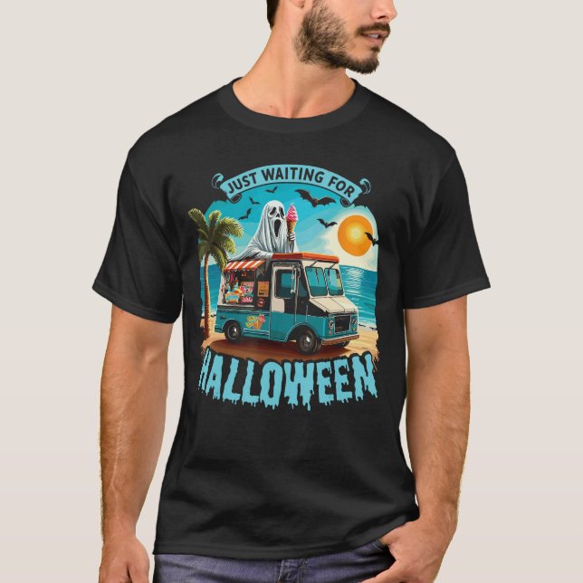 Summerween Halloween Summer Just Waiting For Hallo T-Shirt (Front)