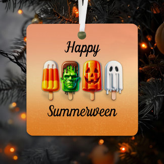 Summerween Halloween Summer Party Metal Ornament