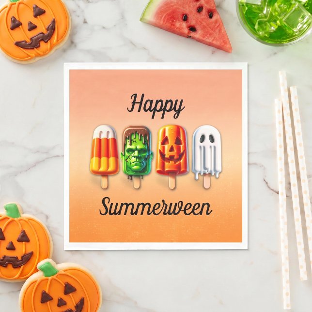 Summerween Halloween Summer Party Napkin (Creator Uploaded)