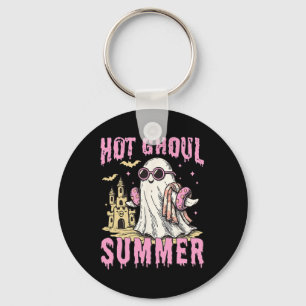 Summerween Hot Ghoul Summer Funny Cute Ghost Pool Keychain