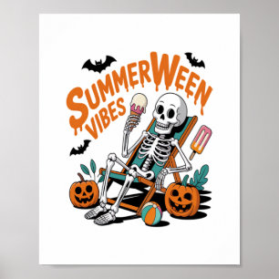 Summerween Ice Cream Summer Vacation Halloween Poster