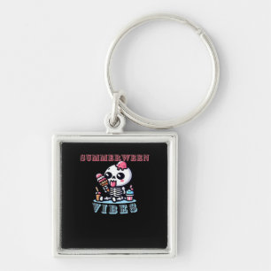 Summerween IceCream Skeleton Classic Keychain