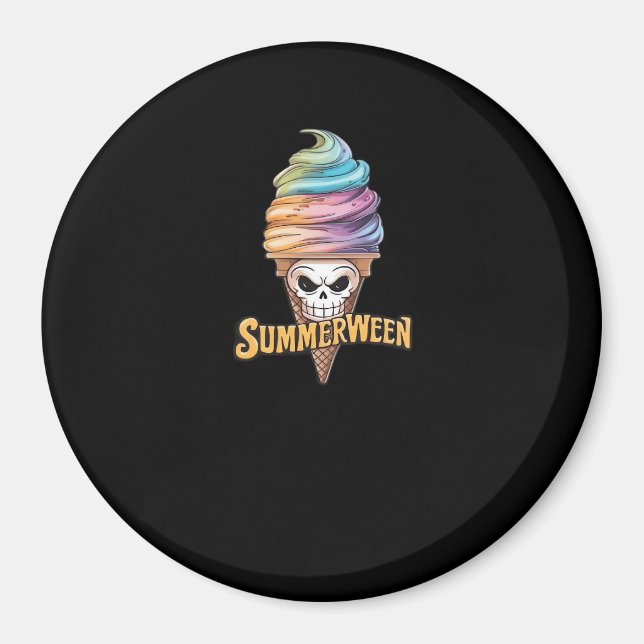 Summerween IceCream Skeleton Classic Meme Magnet (Front)