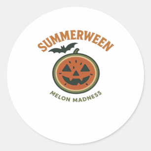 Summerween Madness – Spooky Watermelon Classic Round Sticker