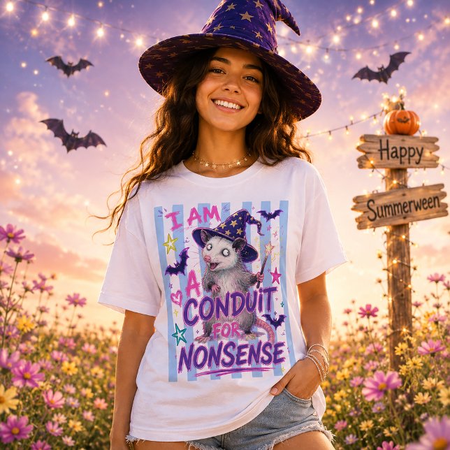 Summerween Possum Wizard Conduit For Nonsense T-Shirt (Creator Uploaded)