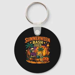 Summerween Sh 2025 Skeleton Beach Party Halloween Keychain