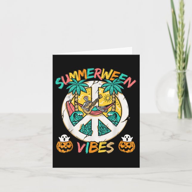 Summerween Skeleton Chill Out At The Beach With Su Card (Front)