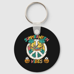 Summerween Skeleton Chill Out At The Beach With Su Keychain