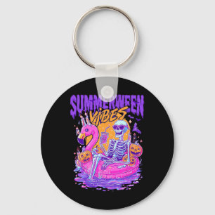 Summerween Skeleton Spooky Summer Beach Skelly Hal Keychain