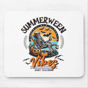 Summerween Skeleton Spooky Year Round Summer Hallo Mouse Pad