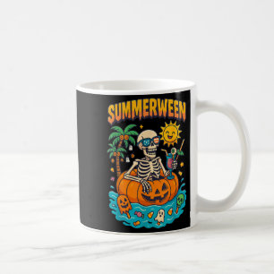 Summerween Skeleton Vibes Chillin In A Pumpkin Flo Coffee Mug