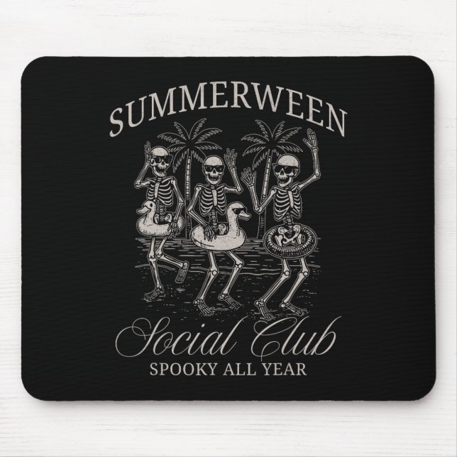 Summerween Social Club Skeleton Dancing Summer Hal Mouse Pad (Front)