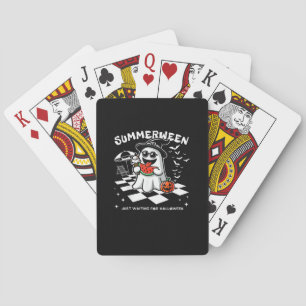 Summerween Spooky Halloween Summer Vibes Pumpkin G Playing Cards
