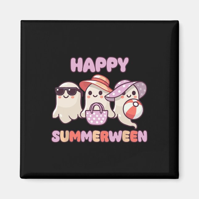 Summerween Summer Halloween Ghost  Magnet (Front)