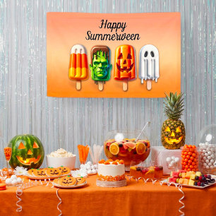 Summerween Summer Halloween Popsicles Banner