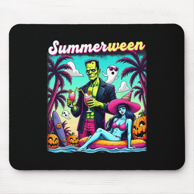 Summerween Summer Halloween Zombie Frankenstein Bo Mouse Pad (Front)