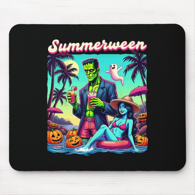 Summerween Summer Halloween Zombie Frankenstein Bo Mouse Pad (Front)