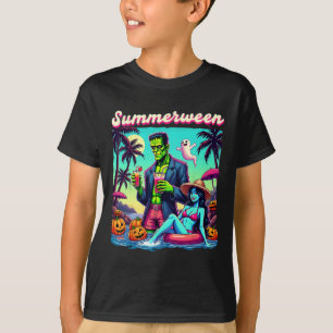 Summerween Summer Halloween Zombie Frankenstein Bo T-Shirt