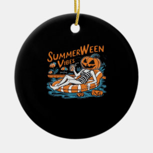 Summerween Vibes For Spooky Summer, Halloween Gift Ceramic Ornament