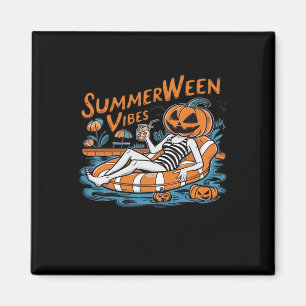 Summerween Vibes For Spooky Summer, Halloween Gift Magnet