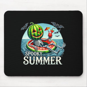 Summerween Vibes Funny Skeleton Halloween Beach Va Mouse Pad