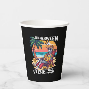 Summerween Vibes Halloween Skeleton Paper Cups