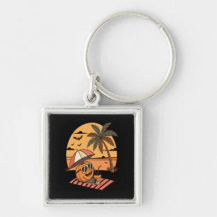 Summerween Vibes – Pumpkin On Vacation Keychain