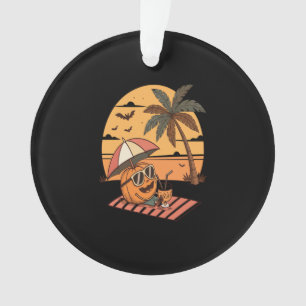 Summerween Vibes – Pumpkin On Vacation Ornament