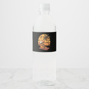 Summerween Vibes – Pumpkin On Vacation Water Bottle Label