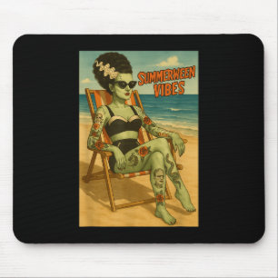 Summerween Vibes Retro Beach Gothic Style Tee  Mouse Pad