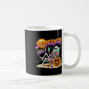 Summerween Vibes Skeleton Pumpkin Spooky Vacation  Coffee Mug