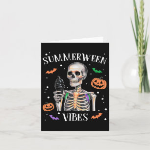 Summerween Vibes Skeleton Summer Halloween Card