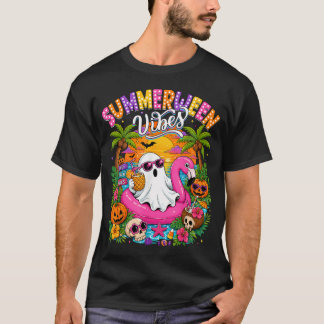 Summerween Vibes Spooky Ghost Beach Summer T-Shirt