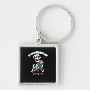 Summerween Vibes Spooky Summer Pumpkin Classic Keychain